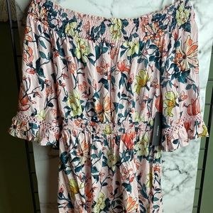 Lulus off the shoulder floral dress